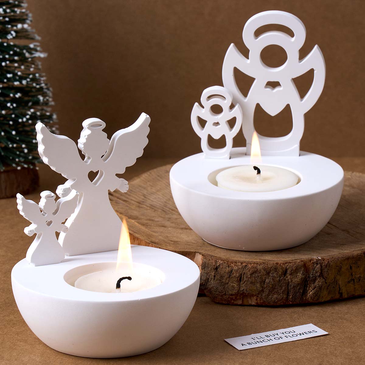 Candle Quotes - 크리스마스 트리 눈사람 천사 촛대 몰드