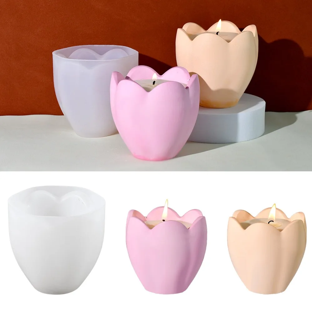 Candle Quotes - 튤립 양초 거치대 실리콘 몰드, 꽃