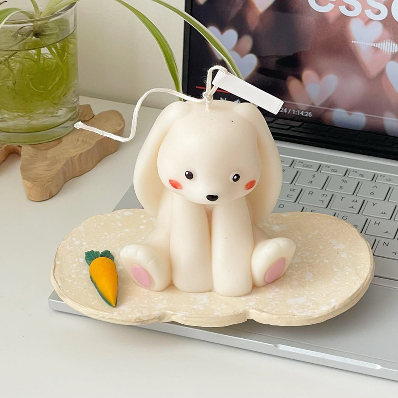 Candle Supplies Tins - 앉아 토끼 실리콘 양초 금형 3D