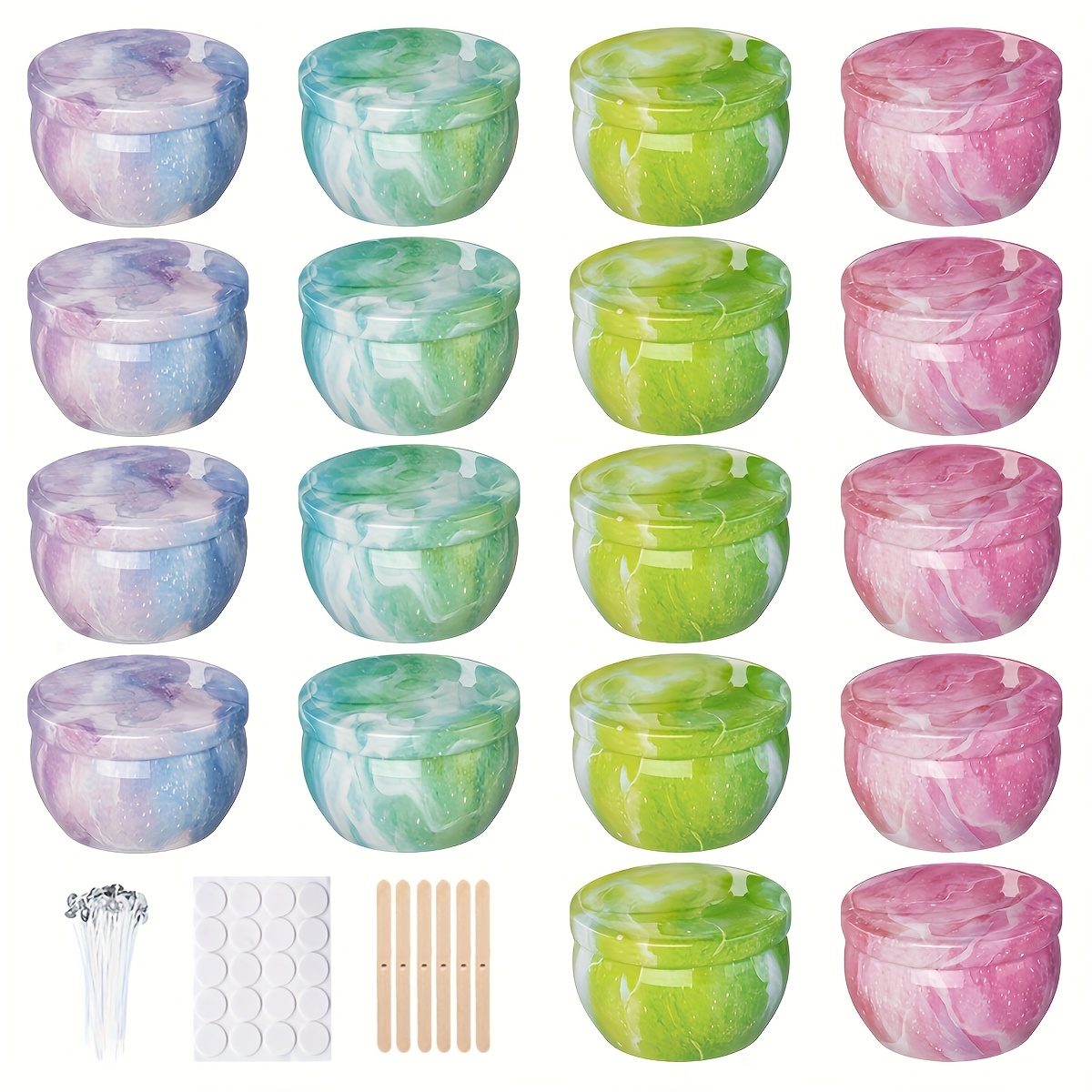 별이 빛나는 하늘 무늬 금속 빈 캔들 용기, 6개입 2 - Candle Making Supplies Jars 리뷰 및 가격