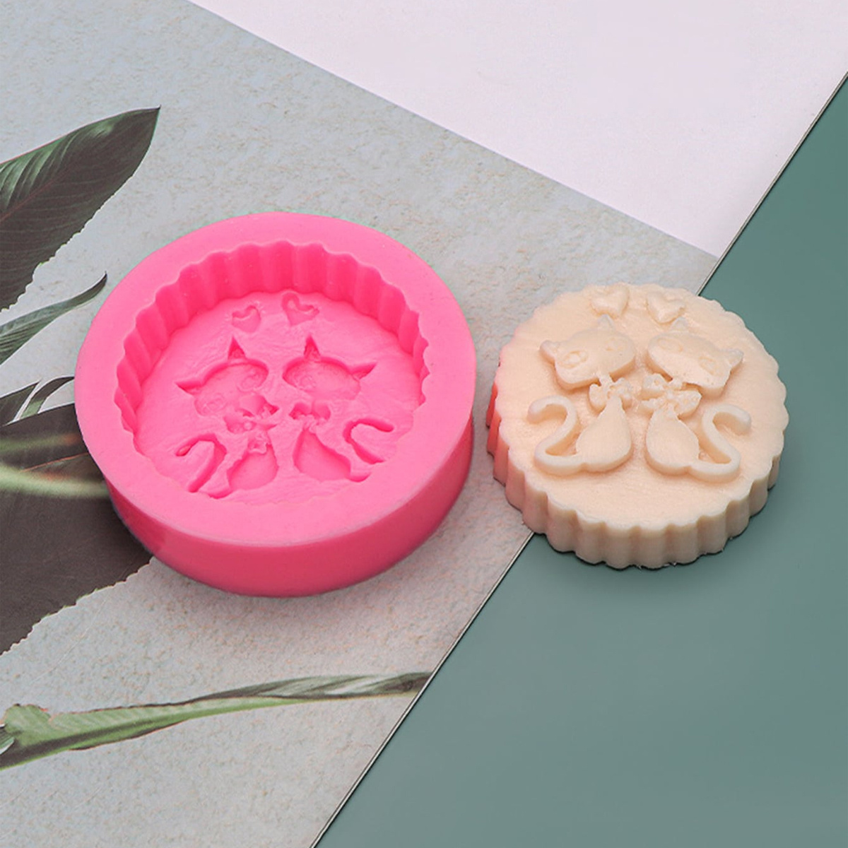 1피스 실리콘 고양이 비누 몰드 - 원형 DIY 양초  - Candle Supplies Tins 리뷰 및 가격