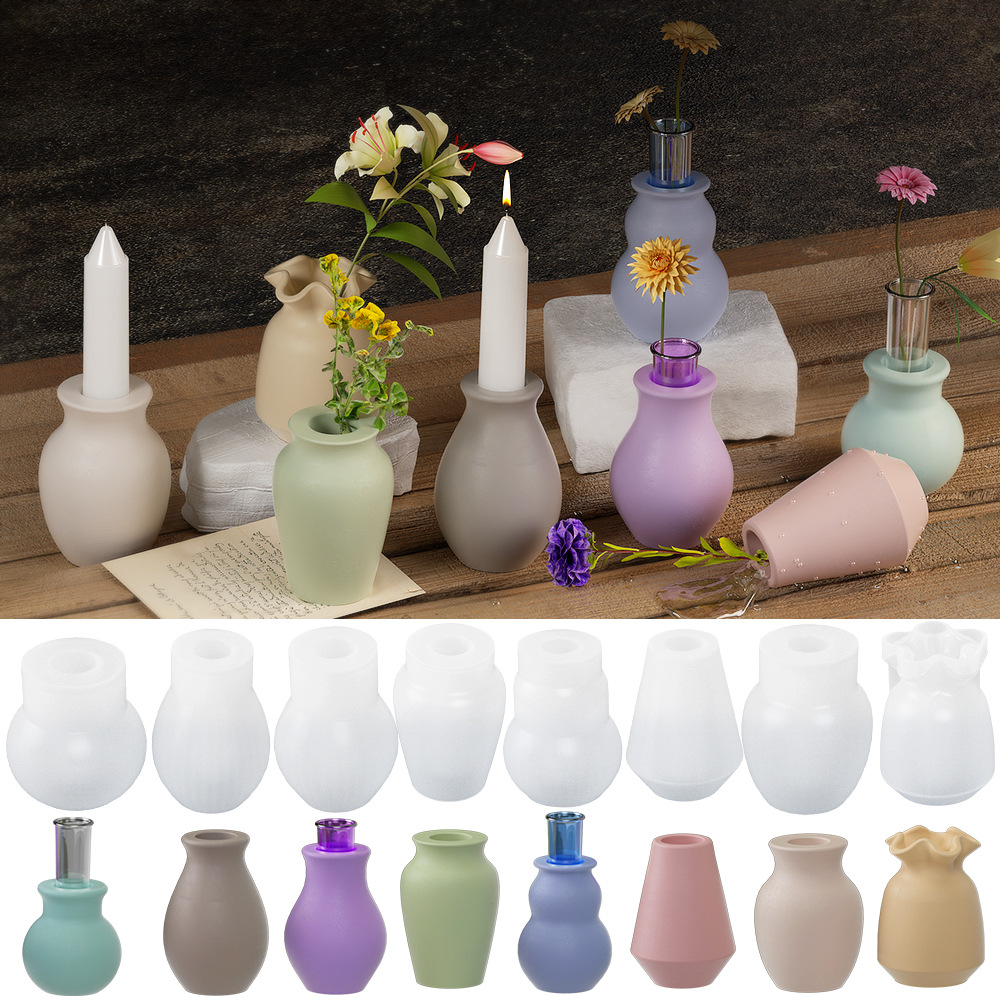 새로운 라운드 입 꽃병 실리콘 몰드 DIY 콘크리트 캔 - Candle Quotes 리뷰 및 가격