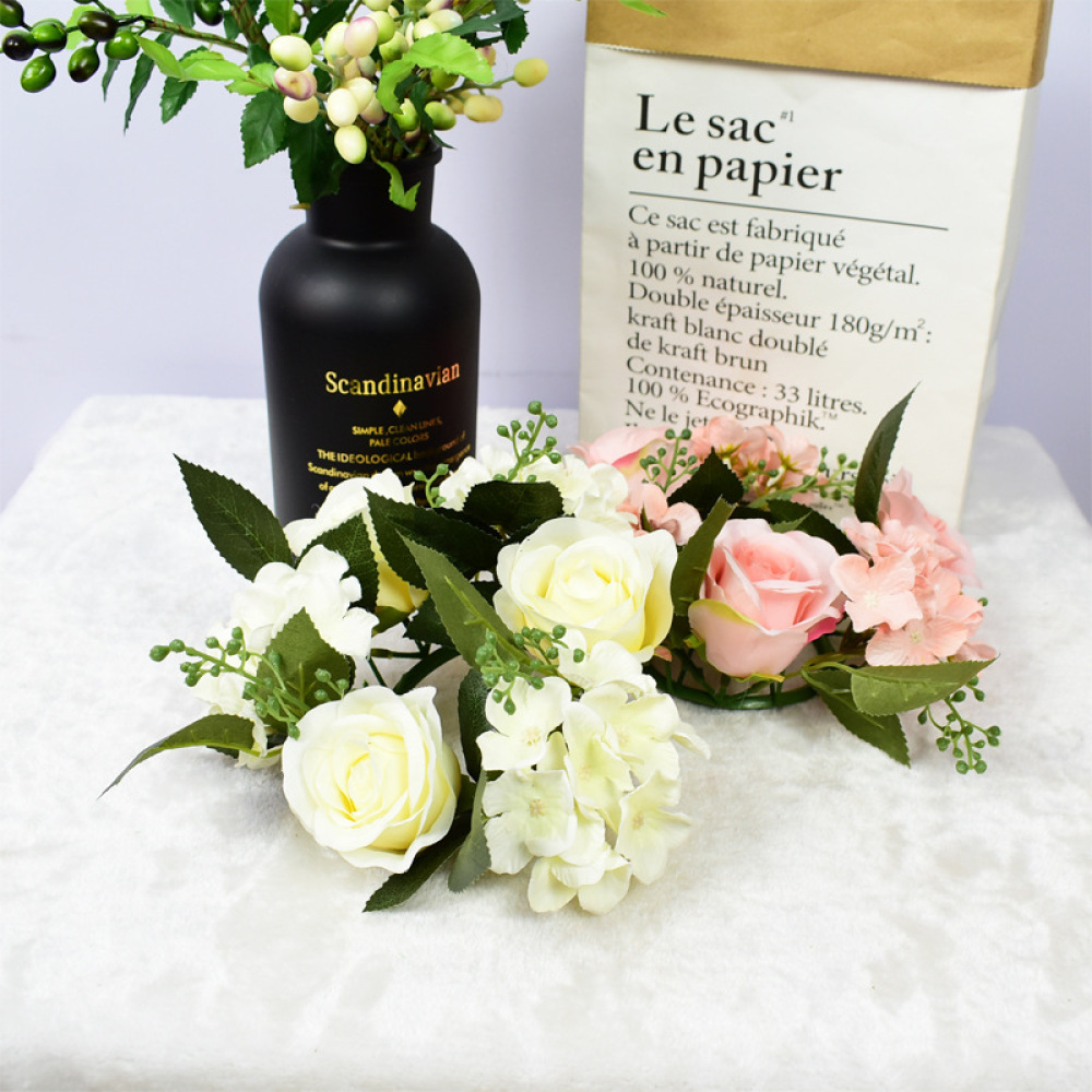 리얼한 장미 화환 꽃 장식 고급 웨딩 테이블 센터피스  - Candle Supplies Luxury 리뷰 및 가격