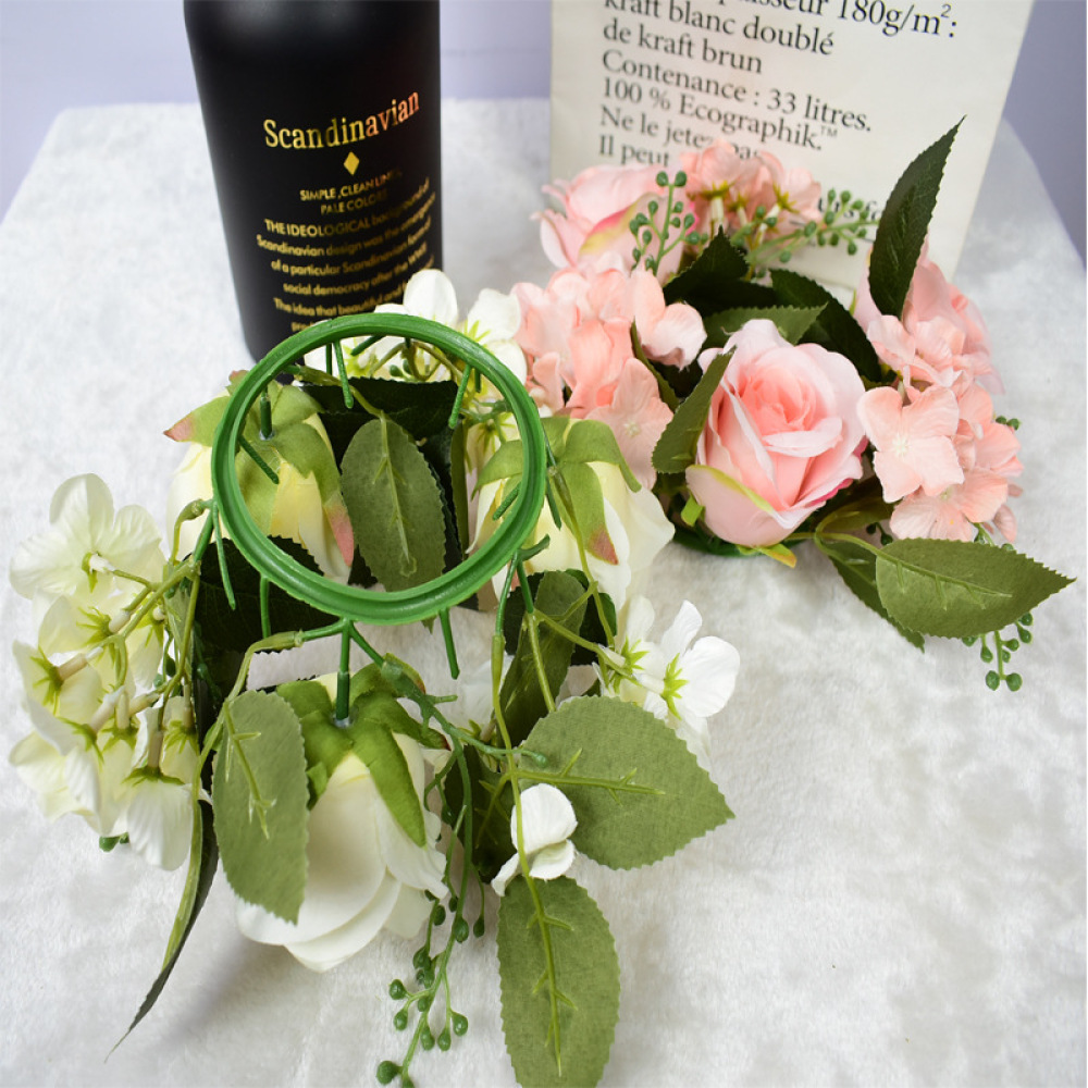 리얼한 장미 화환 꽃 장식 고급 웨딩 테이블 센터피스  - Candle Supplies Luxury 리뷰 및 가격